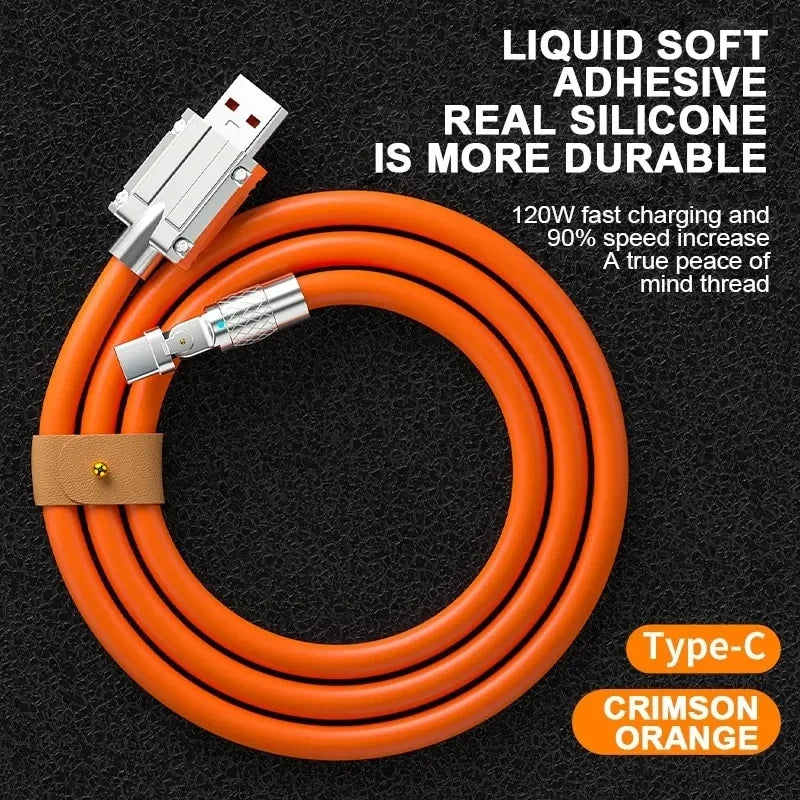 120W USB-C Cable with 180° Rotation for Xiaomi & Honor Phones