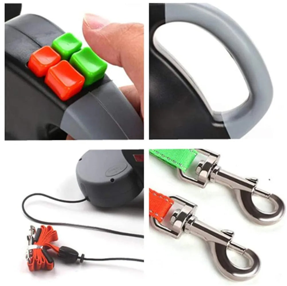 Extendable Reflective Dual Pet Leash