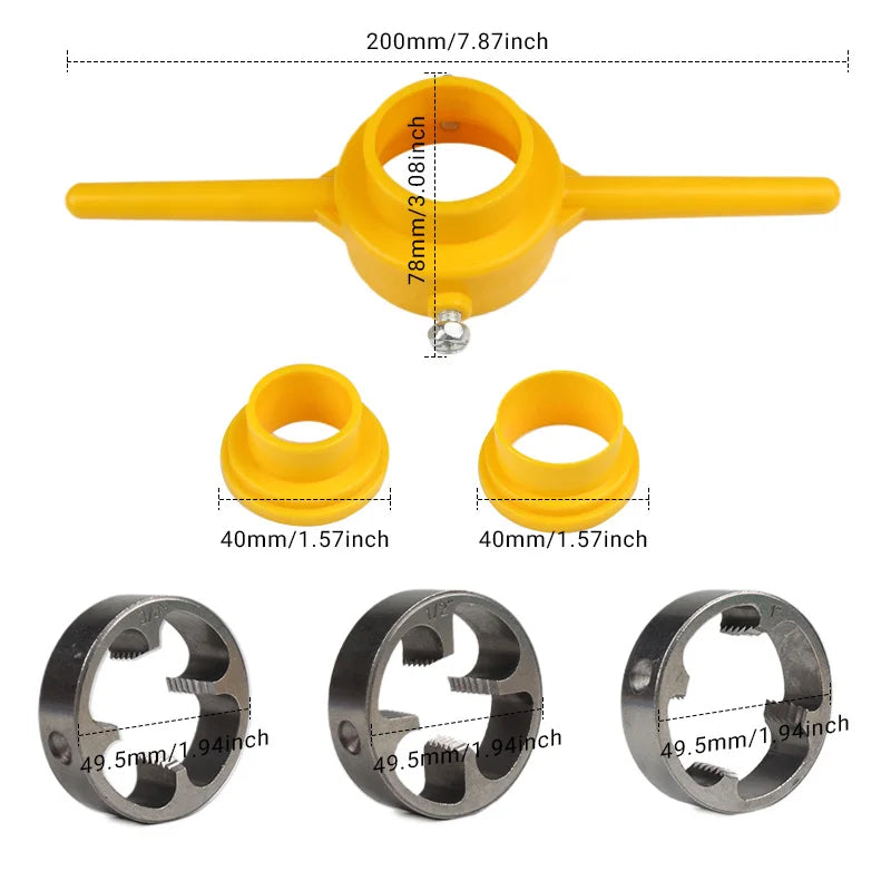 6-Piece Water Pipe Threading Set