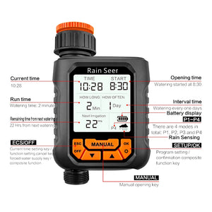 Rain Seer Large LCD Water Timer – IP65 Waterproof