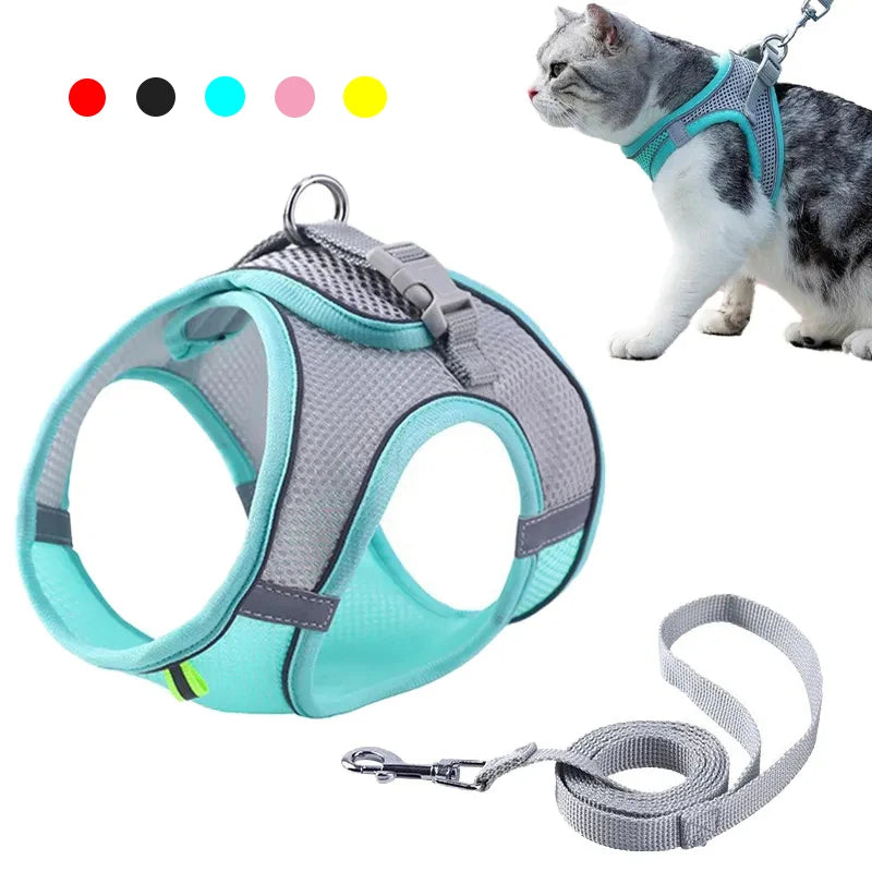 Adjustable Cat Harness & Leash Set for Small Pets