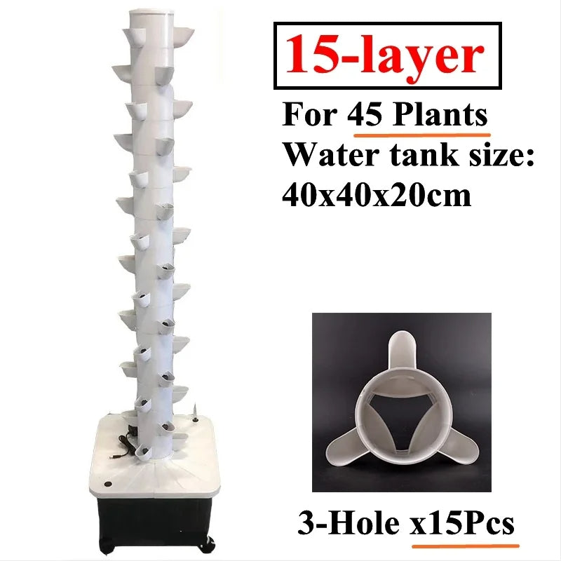 15-Layer Vertical Hydroponic Tower Planter