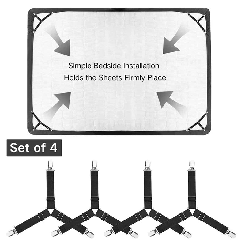 Adjustable Bed Sheet Holders – 4-Pack