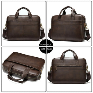 WESTAL Men's Leather Briefcase for Laptop & Documents