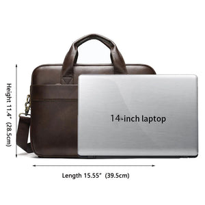 WESTAL Men's Leather Briefcase for Laptop & Documents