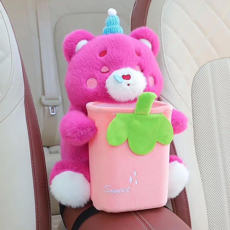 Cartoon 2-in-1 Car Tissue Box & Armrest Storage