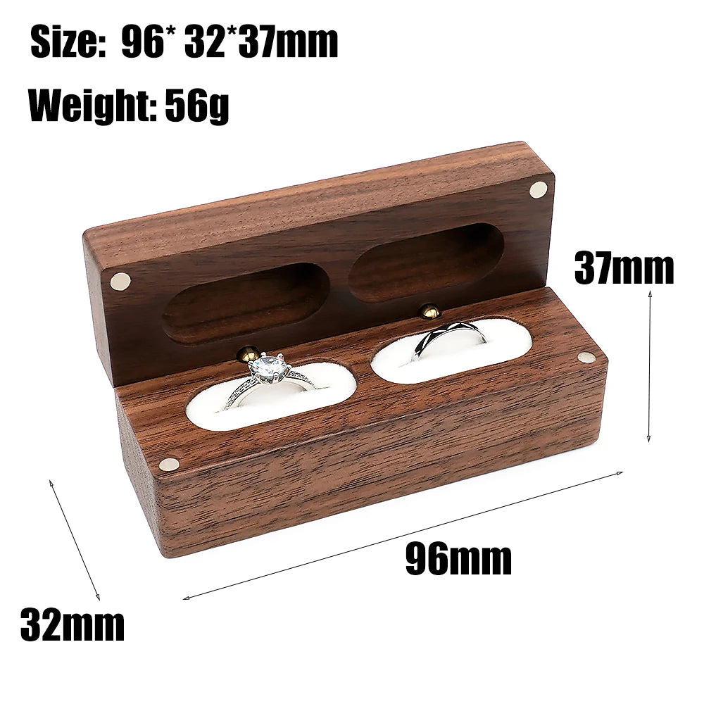 Walnut Wooden Jewelry Box with Pendant & Earring Display