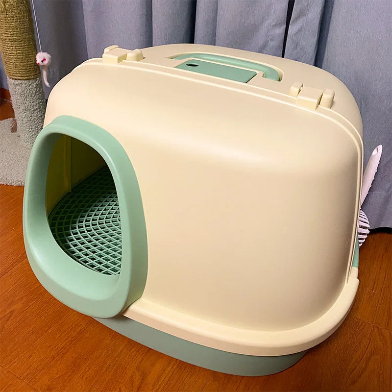 Extra-Large Enclosed Cat Litter Box with Deodorizing Cloister