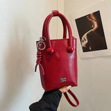 Red Mini PU Leather Crossbody Bag