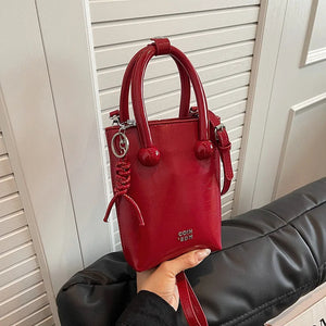 Red Mini PU Leather Crossbody Bag