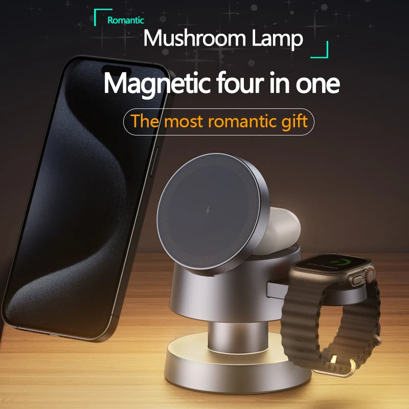 4-in-1 Magnetic Mushroom Light & Wireless Charger