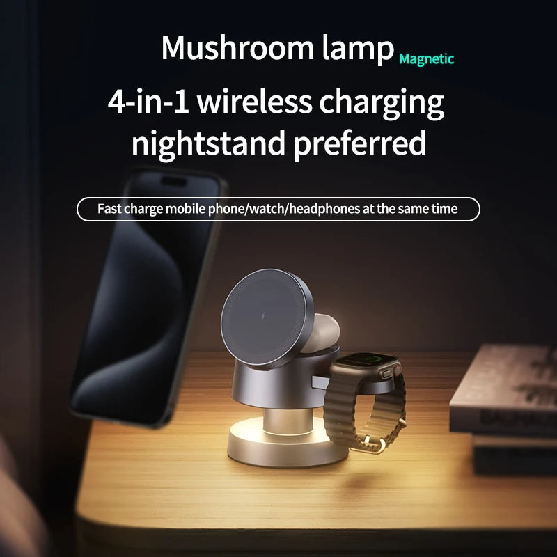 4-in-1 Magnetic Mushroom Light & Wireless Charger