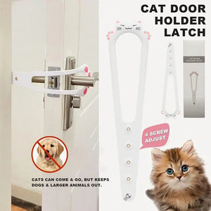 Adjustable Cat Door Latch with Stabilizer