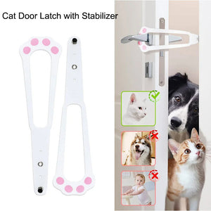 Adjustable Cat Door Latch with Stabilizer