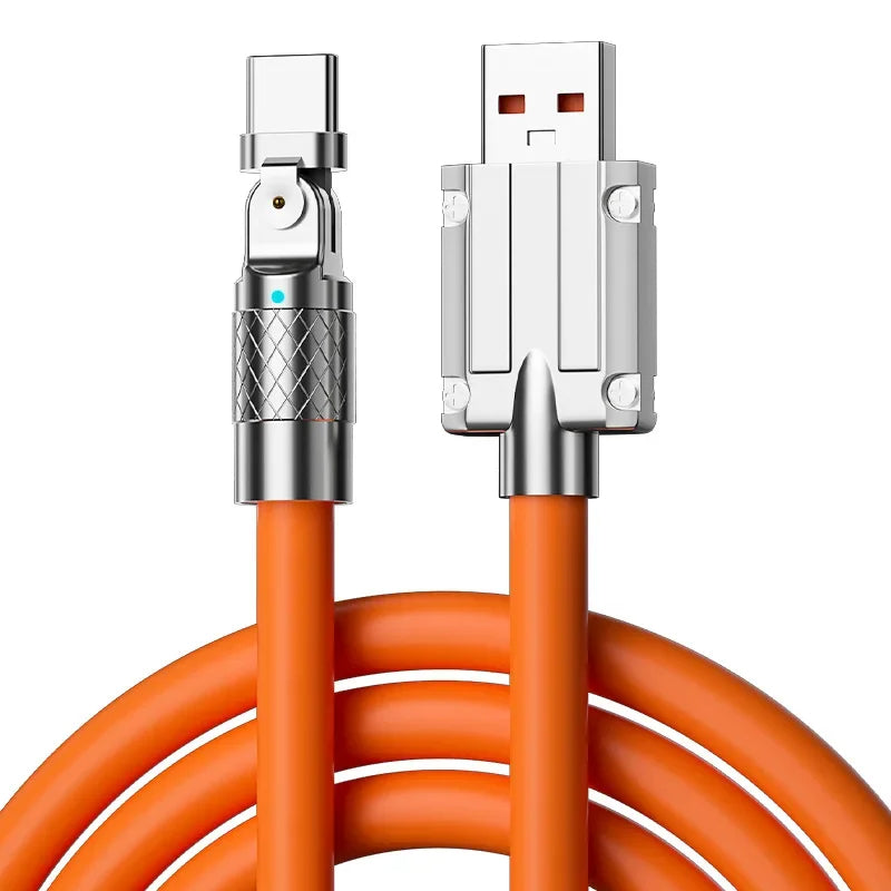 120W USB-C Cable with 180° Rotation for Xiaomi & Honor Phones