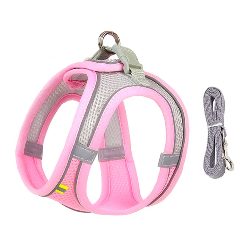 Adjustable Cat Harness & Leash Set for Small Pets