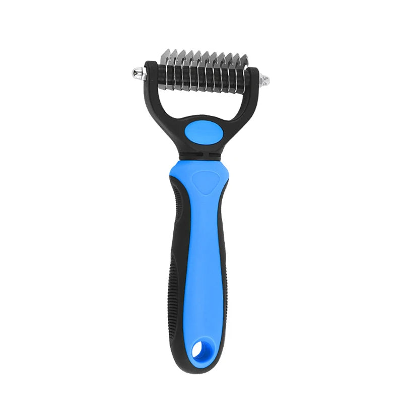 Dual-Head Pet Deshedding Brush for Dogs & Cats