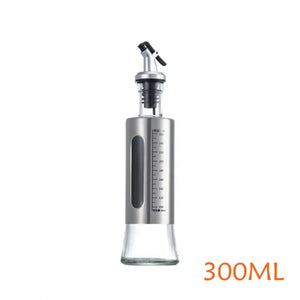 Glass Oil Bottle with Stainless Steel Dispenser - 200/300/500ml