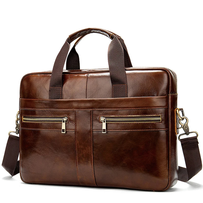 WESTAL Men's Leather Briefcase for Laptop & Documents