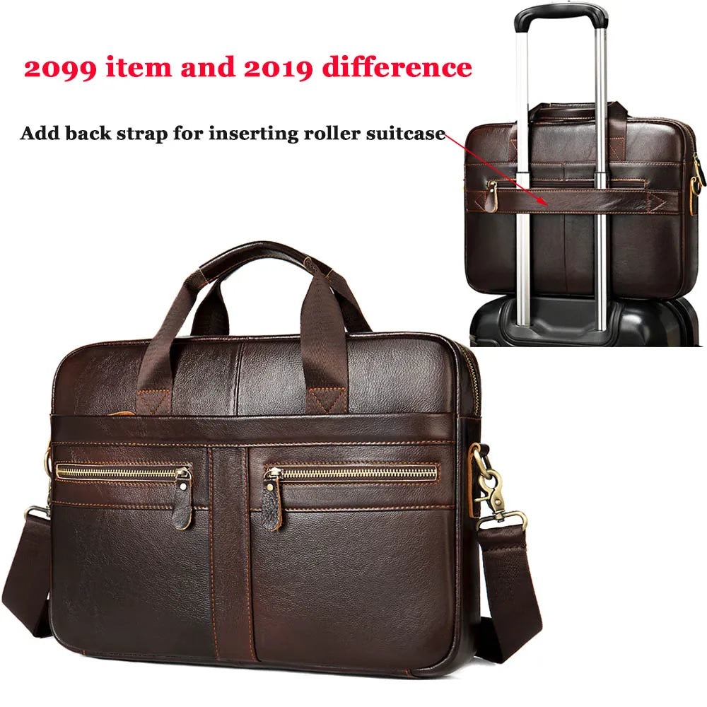 WESTAL Men's Leather Briefcase for Laptop & Documents