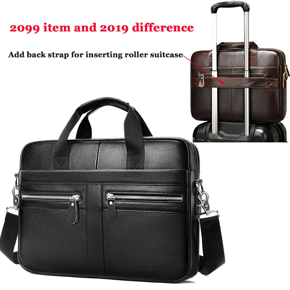 WESTAL Men's Leather Briefcase for Laptop & Documents