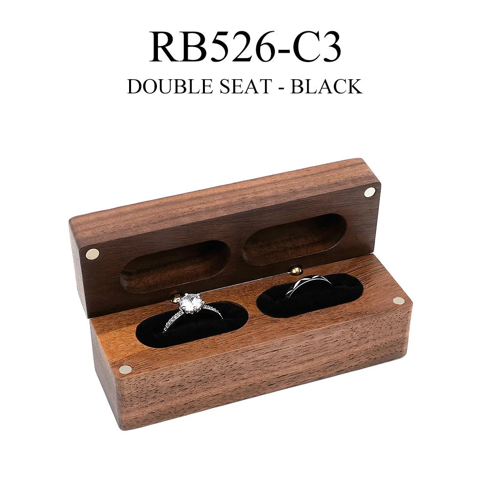 Walnut Wooden Jewelry Box with Pendant & Earring Display