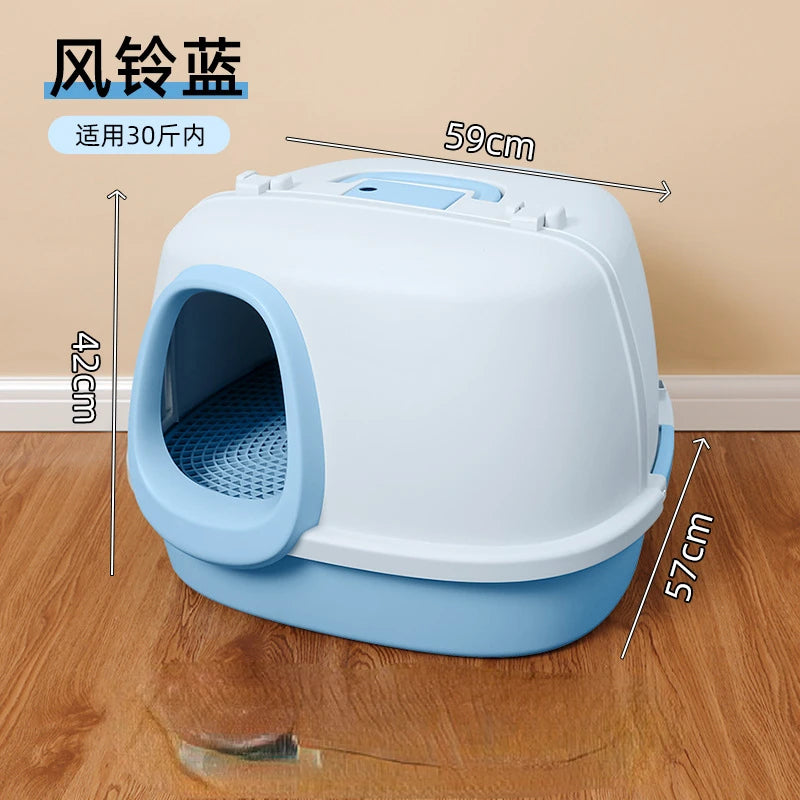 Extra-Large Enclosed Cat Litter Box with Deodorizing Cloister