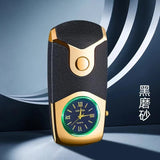 Metal True Watch Dual Arc Lighter with Color Light Dial