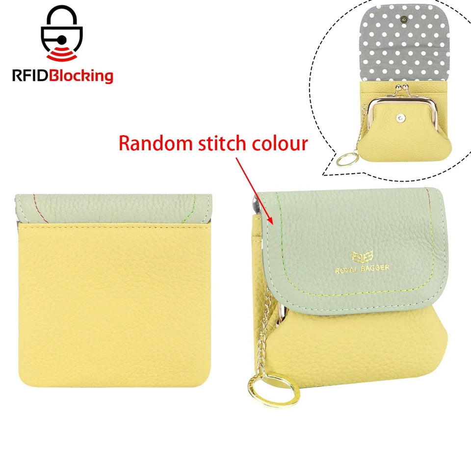 Royal Bagger RFID Color Block Mini Coin Purse