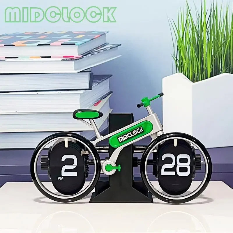 Bicycle Shape Flip Clock - Creative Decor