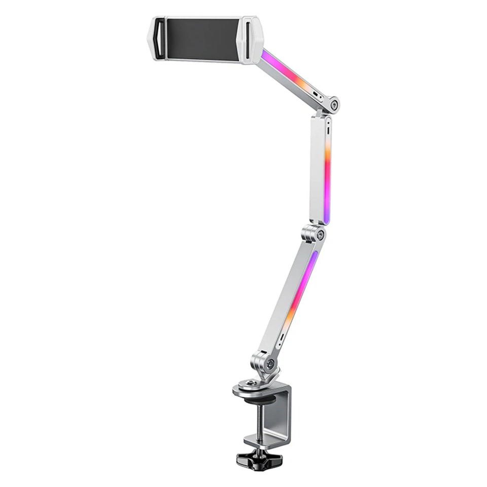 Adjustable Aluminum Tablet Stand with LED Light