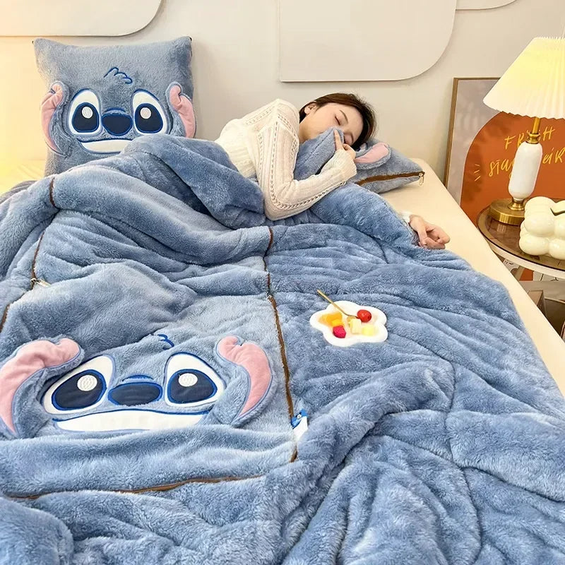 Disney Stitch & Mickey 2-in-1 Winter Blanket