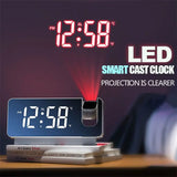 180° Projection Digital Alarm Clock with USB Charging & Dual Alarms