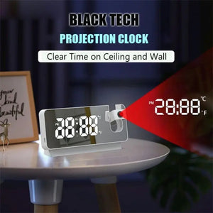 180° Projection Digital Alarm Clock with USB Charging & Dual Alarms