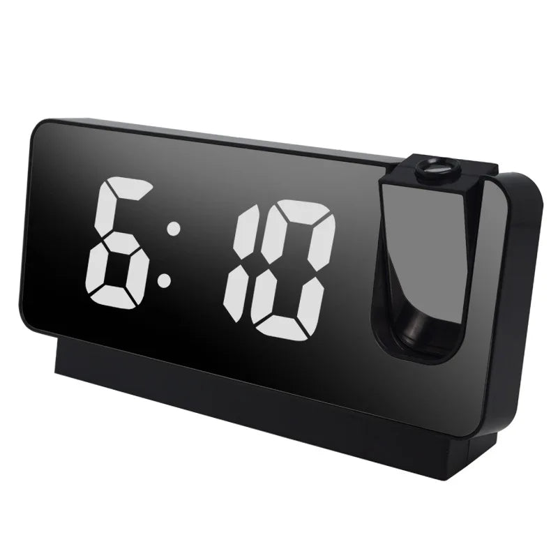 180° Projection Digital Alarm Clock with USB Charging & Dual Alarms