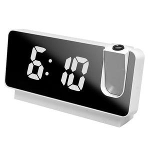 180° Projection Digital Alarm Clock with USB Charging & Dual Alarms