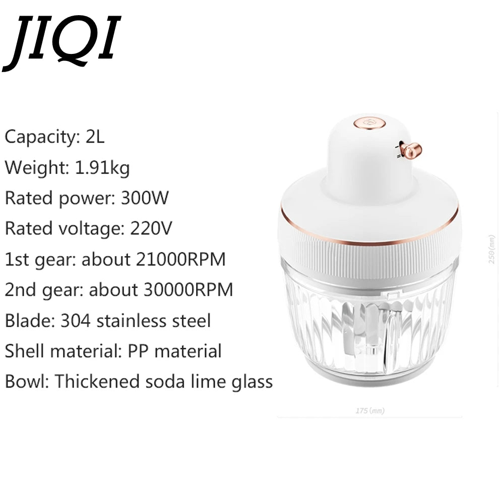 JIQI 2-Gear Electric Meat Mincer & Spice Grinder