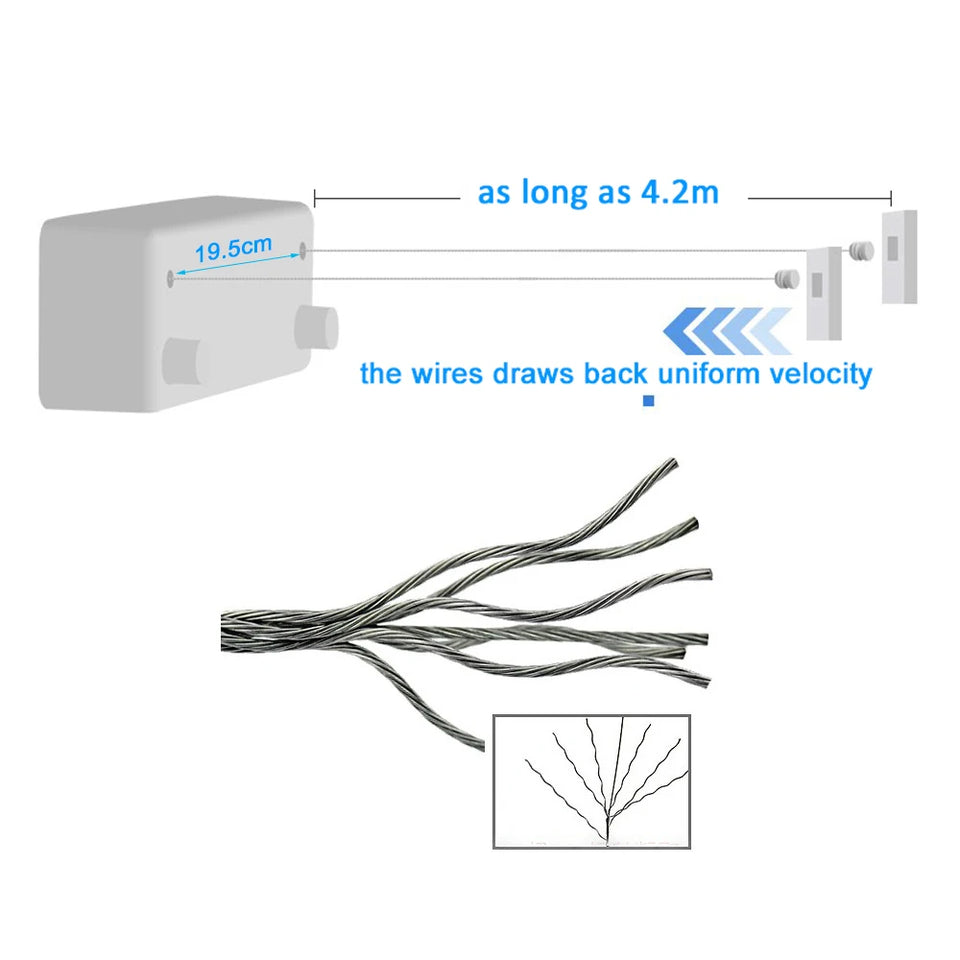 Retractable Clothesline 1.2-4.2M - Indoor/Outdoor Laundry Rack