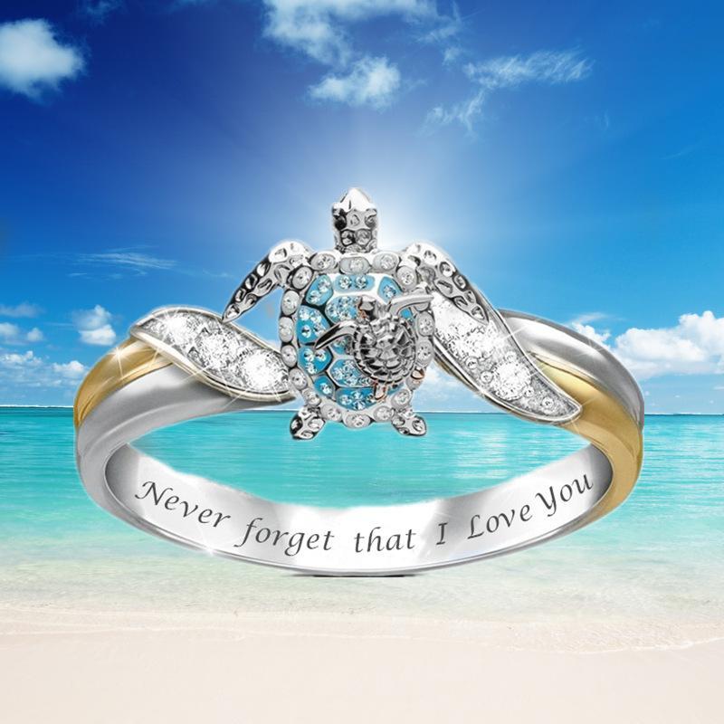 Turtle Crystal Ring