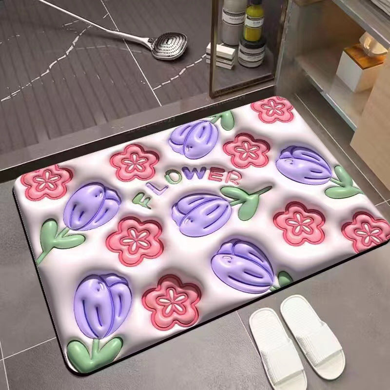 3D Visual Diatom mud Anti-Slip Absorbent Mat