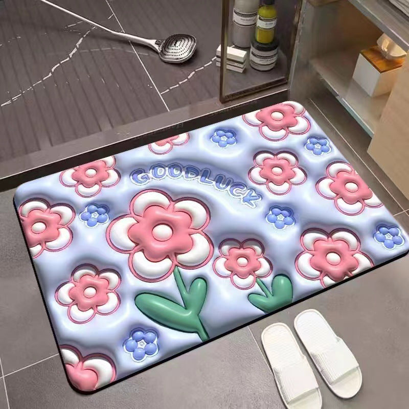 3D Visual Diatom mud Anti-Slip Absorbent Mat