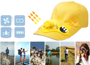Fan Cooling Baseball Cap - Sun Protection Sports Travel Hat & Solar USB Dual Charging
