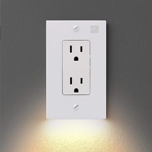 Outlet Wall Plate With LED Night Lights - no Batteries or Wires