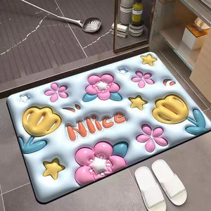 3D Visual Diatom mud Anti-Slip Absorbent Mat