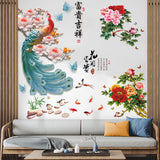 Chinese Vase 3D Stickers Wall Decorations PVC Self Adhesive