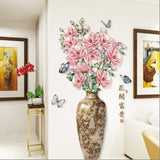 Chinese Vase 3D Stickers Wall Decorations PVC Self Adhesive