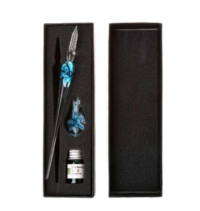 Glass Calligraphy Pen Set with Ink and Pen Rest