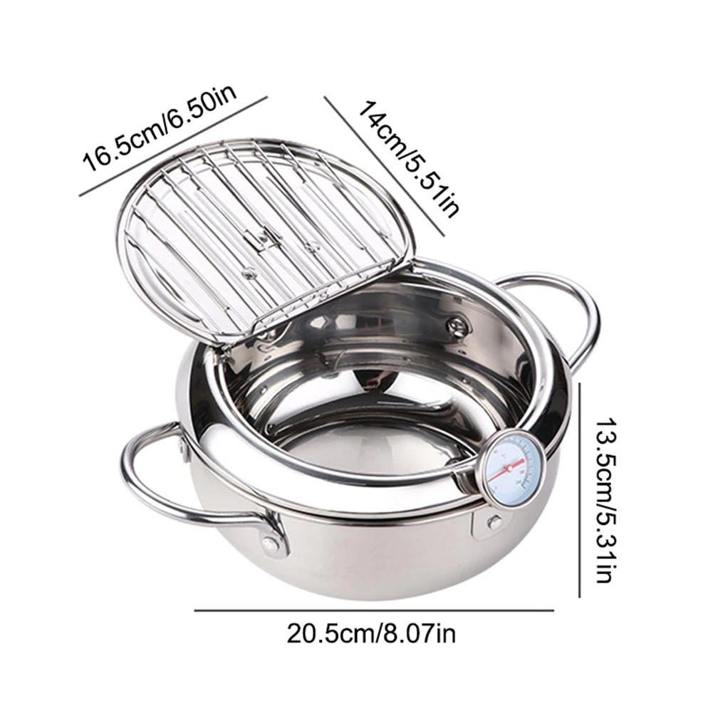 Stainless steel deep frying pot