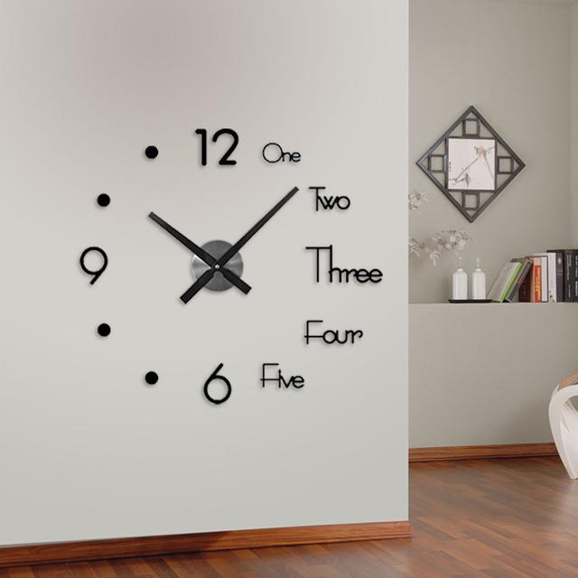 Modern 3D Frameless DIY Animals Wall Clock Stickers