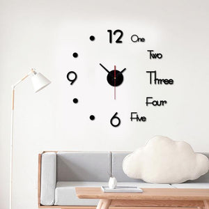 Modern 3D Frameless DIY Animals Wall Clock Stickers